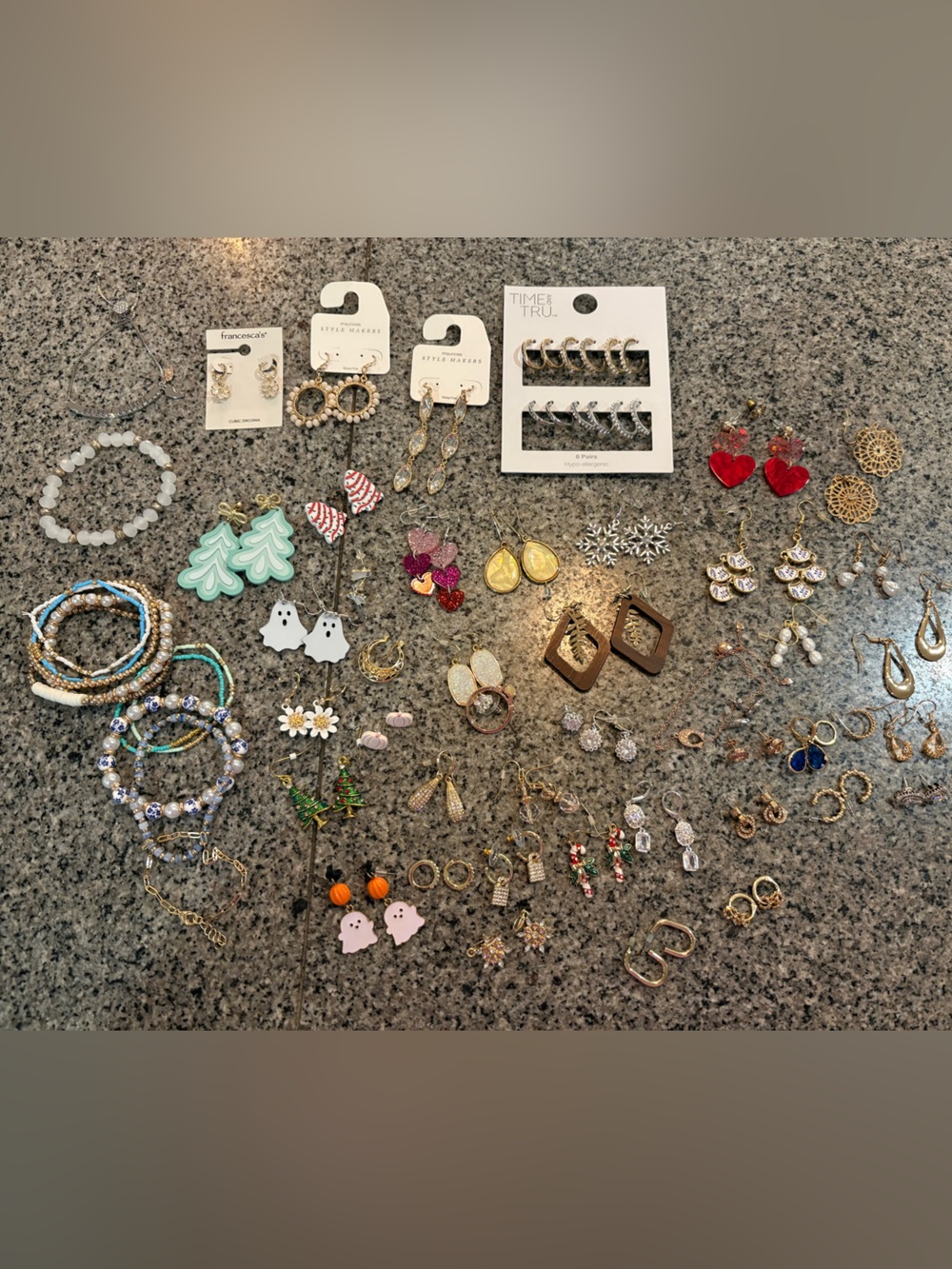 Assorted Women's Fashion Jewelry Set - Multicolor Beaded Bracelets & Earrings